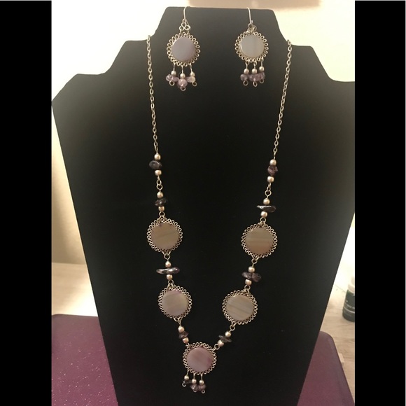 Purple Jade Vintage Necklace - Picture 1 of 2